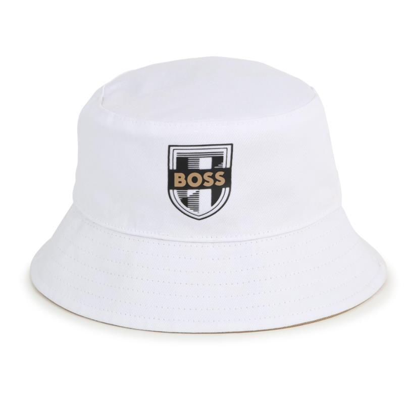 Hugo Boss Baby - Reversible Bucket Hat, White/Beige Image 3