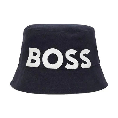 Hugo Boss Baby - Reversible Cotton Bucket Hat, Navy Image 1