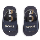 Hugo Boss Baby - Sandals With Hook And Loop Closure And Elastic Ankle Strap. Navy Image 4