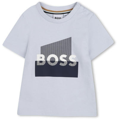 Hugo Boss Baby Short-Sleeved Cotton Jersey T-Shirt, White Image 1