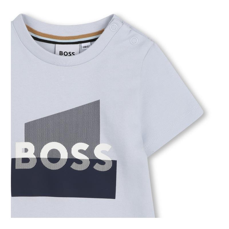 Hugo Boss Baby Short-Sleeved Cotton Jersey T-Shirt, White Image 2