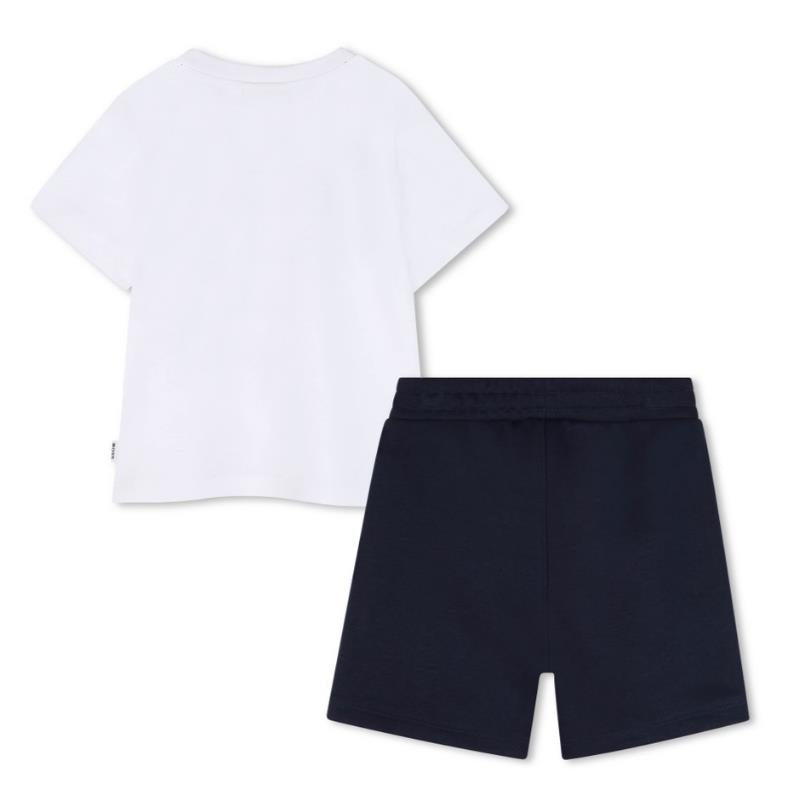 Hugo Boss Baby Tee Shirt In Cotton Jersey And Bermuda Shorts, Navy Image 2