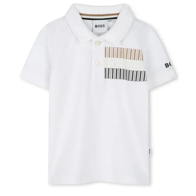Hugo Boss Baby - Tricolor Short Sleeve Polo White Image 1