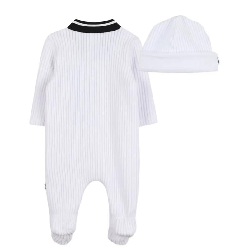 Hugo Boss Baby - Unisex Footie & Hat Set, White Image 2