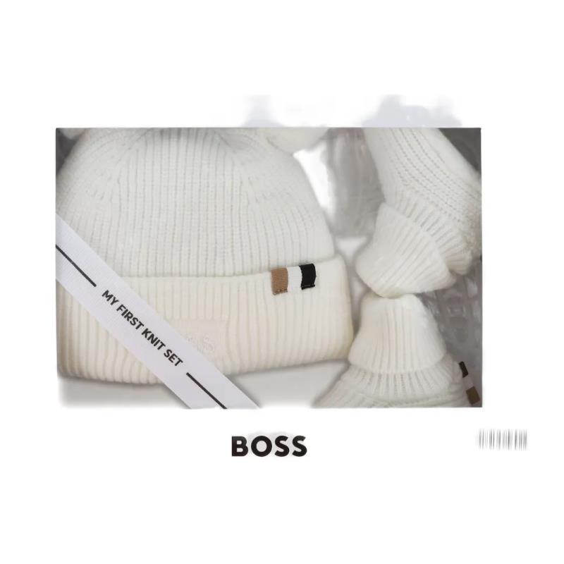 Hugo Boss Baby - Unisex Pull On Hat+Slippers, Off White  Image 2