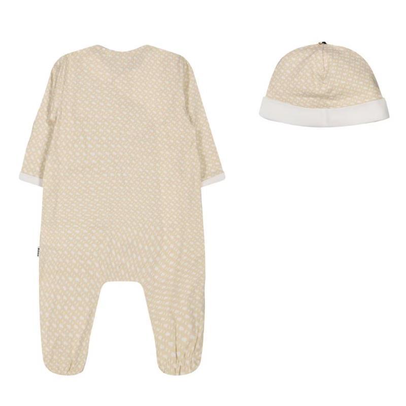 Hugo Boss Baby - Unisex Pyjamas & Pull On Hat Set, Stone Image 2