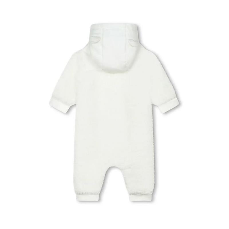 Hugo Boss Baby - White Teddy Fleece Hooded Pramsuit Image 2