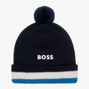 Hugo Boss - Boys Navy Blue Cotton Knit Bobble Hat Image 1
