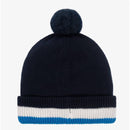 Hugo Boss - Boys Navy Blue Cotton Knit Bobble Hat Image 2