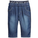 Hugo Boss - Denim Pant With Logo Waist Band, Blue Image 1