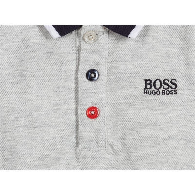 Hugo Boss - Long Sleeve Polo Branded Ribbon On Sleeves, Gris Image 5