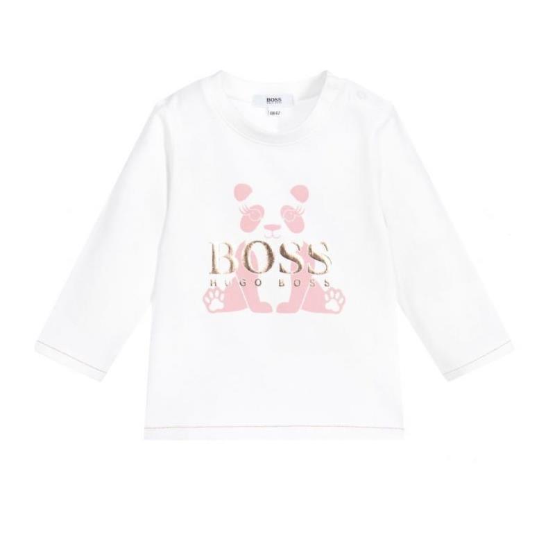 Hugo Boss - Long Sleeve T-Shirt Panda Graphic Logo, White Image 1