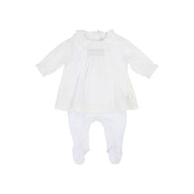 Hugo Boss Newborn Girl Overalls With Percale Top, Blanc Image 1