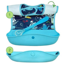 I-Play Green Spouts Snap & Go Long Sleeve Bib, Aqua Pirate, Size 6-18M Image 3