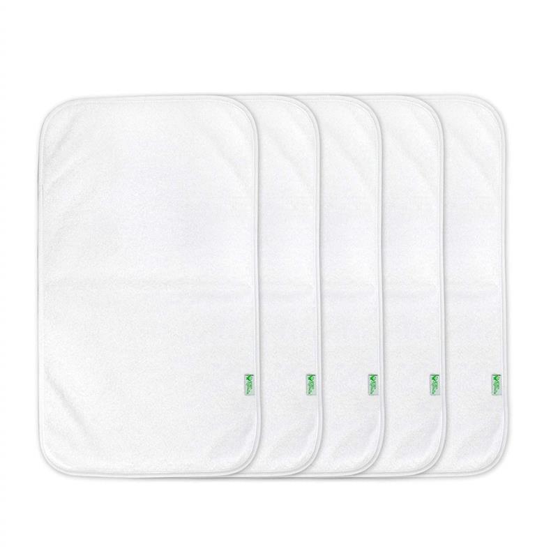 I-Play Green Sprouts 5-Pack Stay-Dry Burp Pads, White Image 1