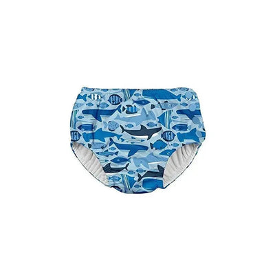 I-Play Snap Reusable Absorbent Swimsuit Diaper, Blue Undersea Image 1