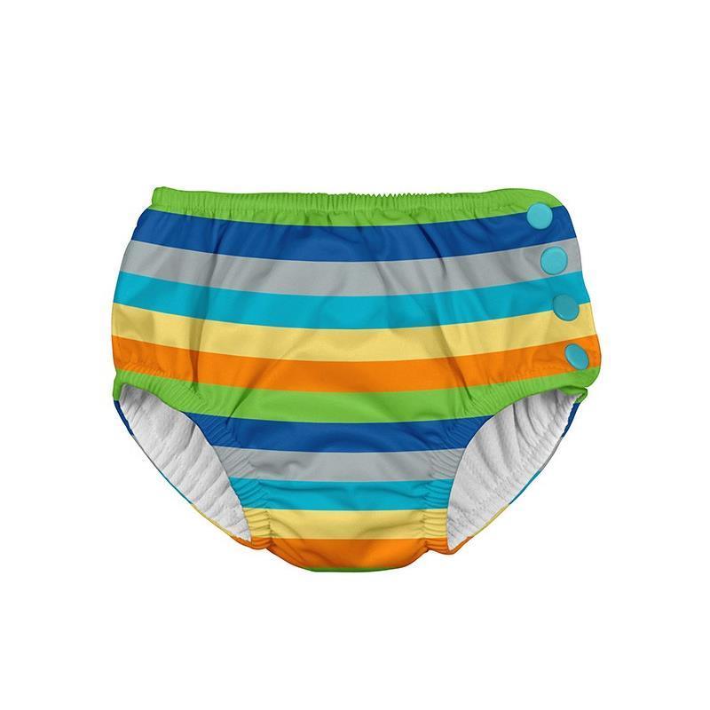 i play Snap Reusable Absorbent Swimsuit Diaper, Gray Multistripe.