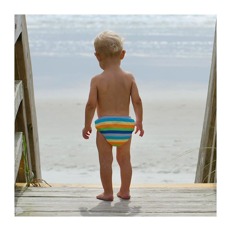 i play Snap Reusable Absorbent Swimsuit Diaper, Gray Multistripe.