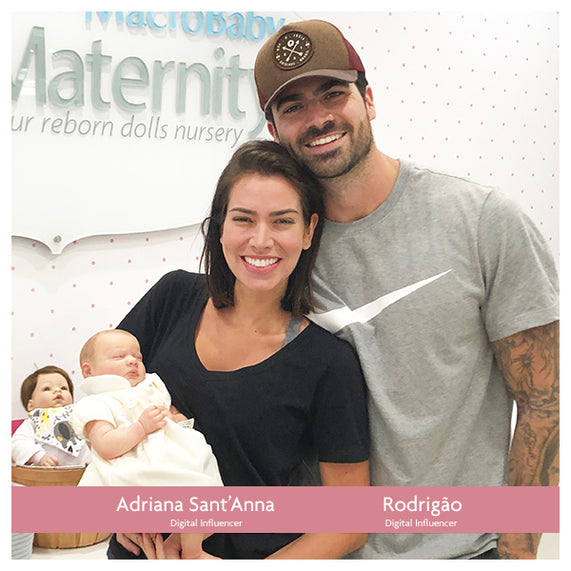 Adriana Sant'Anna and Rodrigão Holding  a Reborn Doll at the MacroBaby Doll's Maternity in Orlando