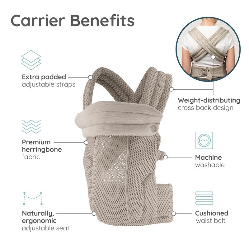 Infantino Honey Blossom Airy Baby Carrier - Moon Beam Image 3