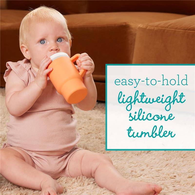 Infantino - My 1St Tumbler - Soft Silicone 9 Oz, Creamsicle Image 4