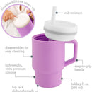 Infantino - My 1St Tumbler - Soft Silicone 9 Oz, Lilac Image 3