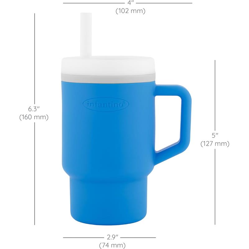 Infantino - My 1St Tumbler - Soft Silicone 9 Oz, Ocean Image 2