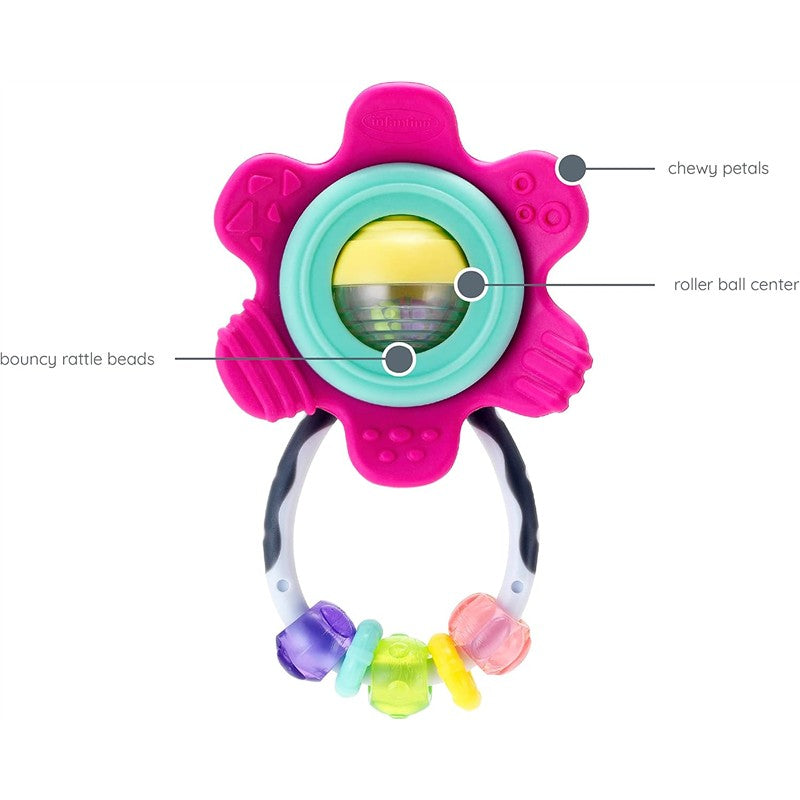 Infantino - Spin & Teethe Gummy Flower Rattle Image 2