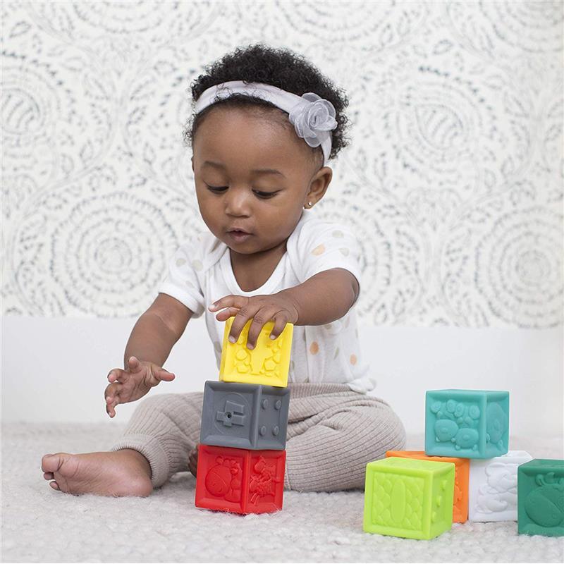 Infantino Squeeze & Stack Block Set, Multicolor Image 3
