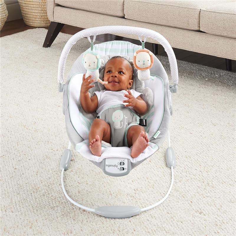 Ingenuity - Baby Bouncer Seat with Vibration and Music, Landry The Lion Image 6