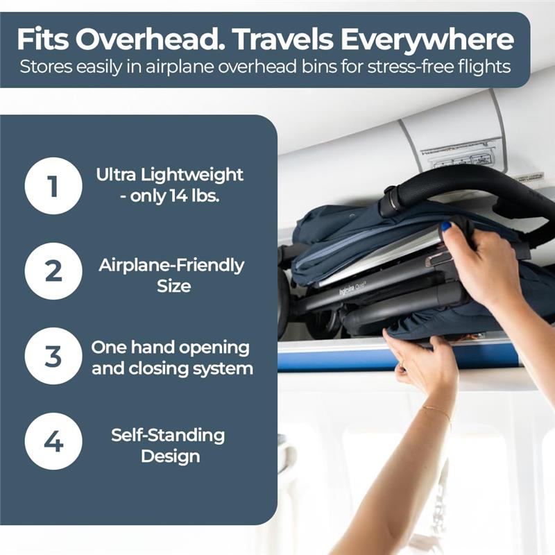 Inglesina - Quid³ Compact Lightweight Stroller, Lunar Beige Image 7