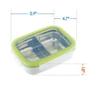 Innobaby - Keepin' Fresh Stainless Steel Divided Bento Snack Box, 11 oz, Green Image 6