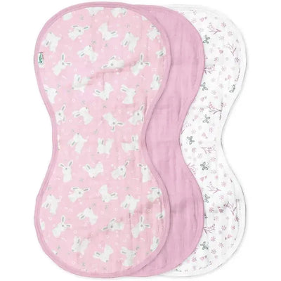 Iplay - 3 Pk Muslin Burp Cloths Made From Organic Cotton, Pink Bunny Image 1