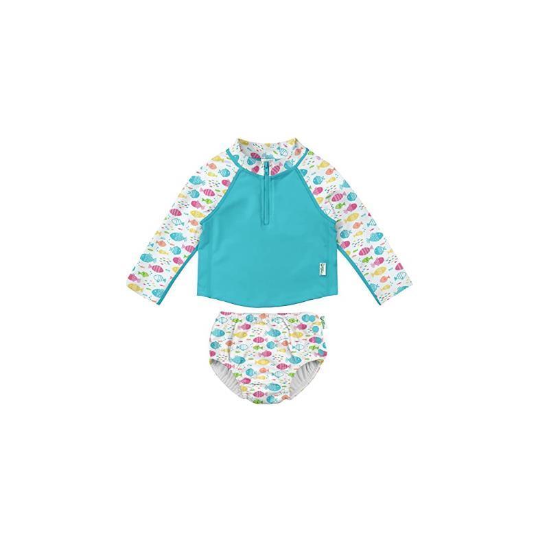 Iplay Baby - UV Protection Sun Shirt & Water Diaper Set,Rainbow Fish.