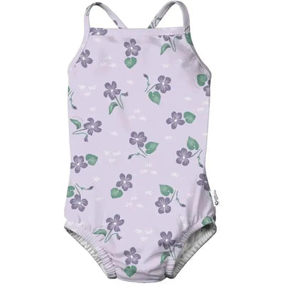 Iplay - Eco Swimsuit With Built-In Swim Diaper, Light Lavender Violets Image 1