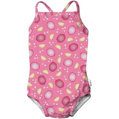 Iplay - Eco Swimsuit With Built-In Swim Diaper, Pink Dragon Fruit Image 1