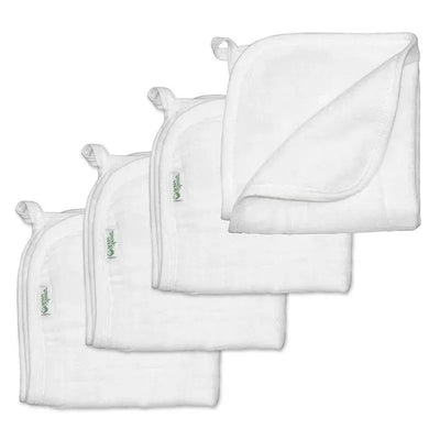 Iplay - Muslin Washcloths Made From Organic Cotton (4Pk), White Image 1