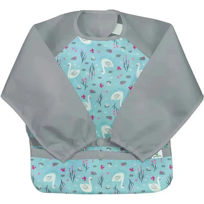 Iplay - Snap & Go Easy-Wear Long Sleeve Bib, Aqua Swan Image 1