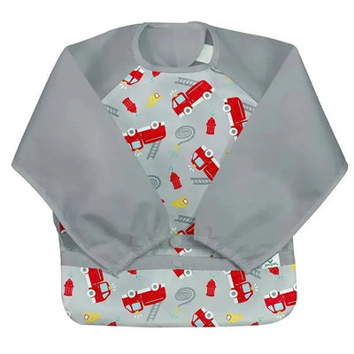 Iplay - Snap & Go Long Sleeve Bib, Gray Firetruck Image 1