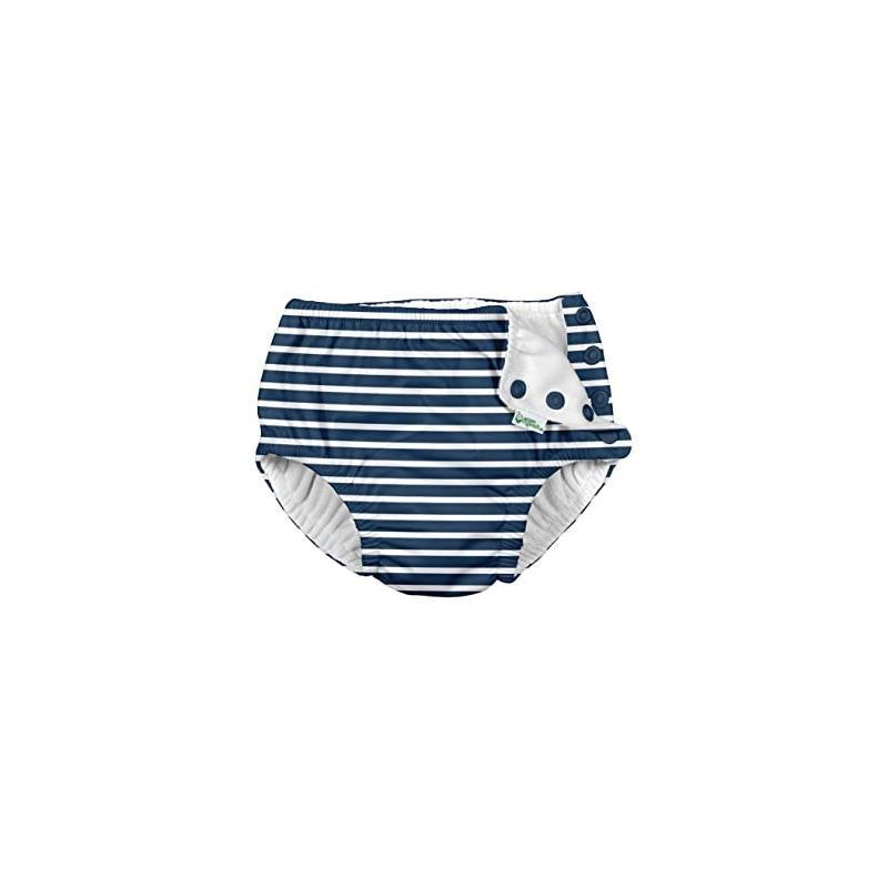 Iplay - Snap Reusable Absorbent Swimsuit Diaper, Navy Stripe Image 1