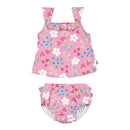 Iplay Two-Piece Swimsuit Set Diaper-Light Pink Daisy Fruit Image 1