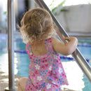 Iplay Two-Piece Swimsuit Set Diaper-Light Pink Daisy Fruit Image 2