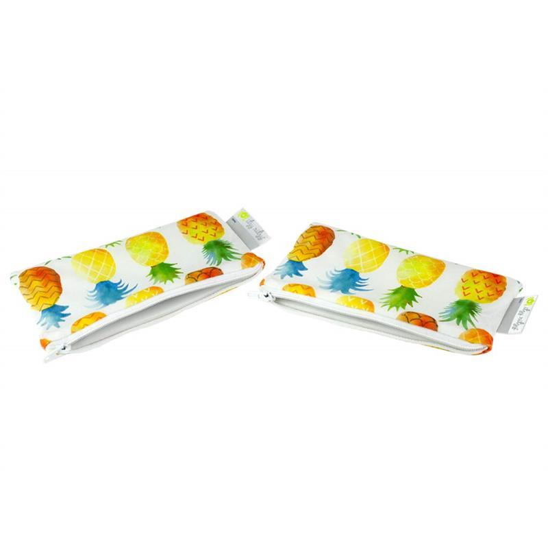 Itzy Ritzy 2-Pack Reusable Mini Snack Bag - Painterly Pineapple Image 1