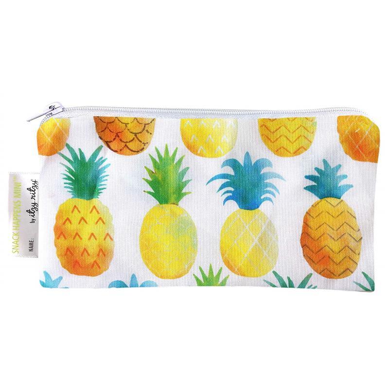 Itzy Ritzy 2-Pack Reusable Mini Snack Bag - Painterly Pineapple Image 2