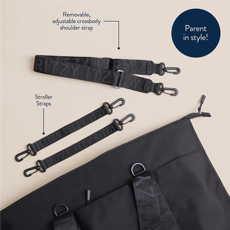 Itzy Ritzy - Belong All-In-Tote™ Multipurpose Weekender Tote, Black Image 6