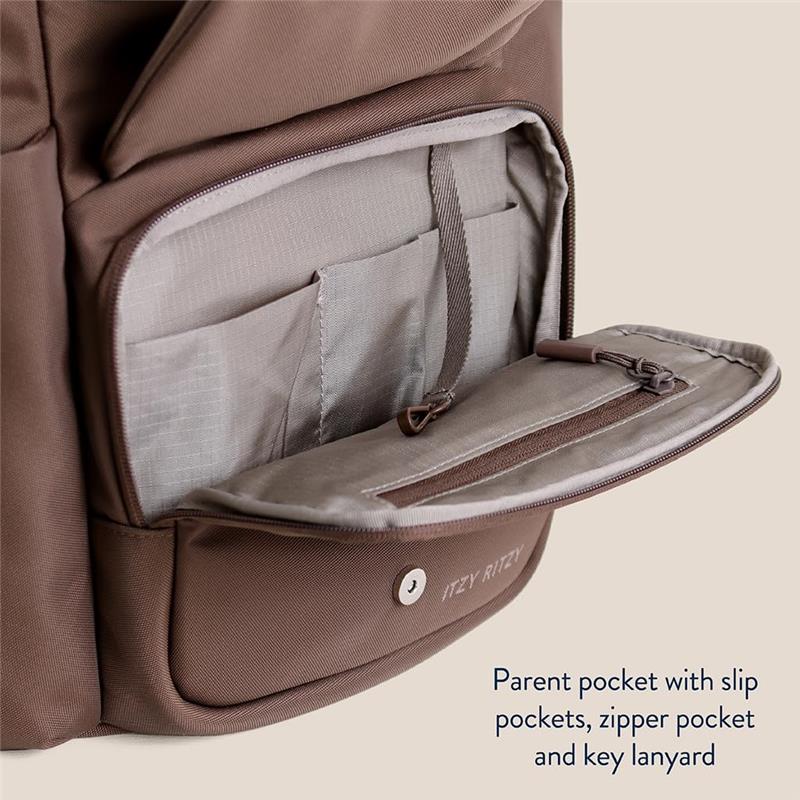 Itzy Ritzy - Belong Bucket Backpack™ Modern Unisex Backpack, Mocha Image 8