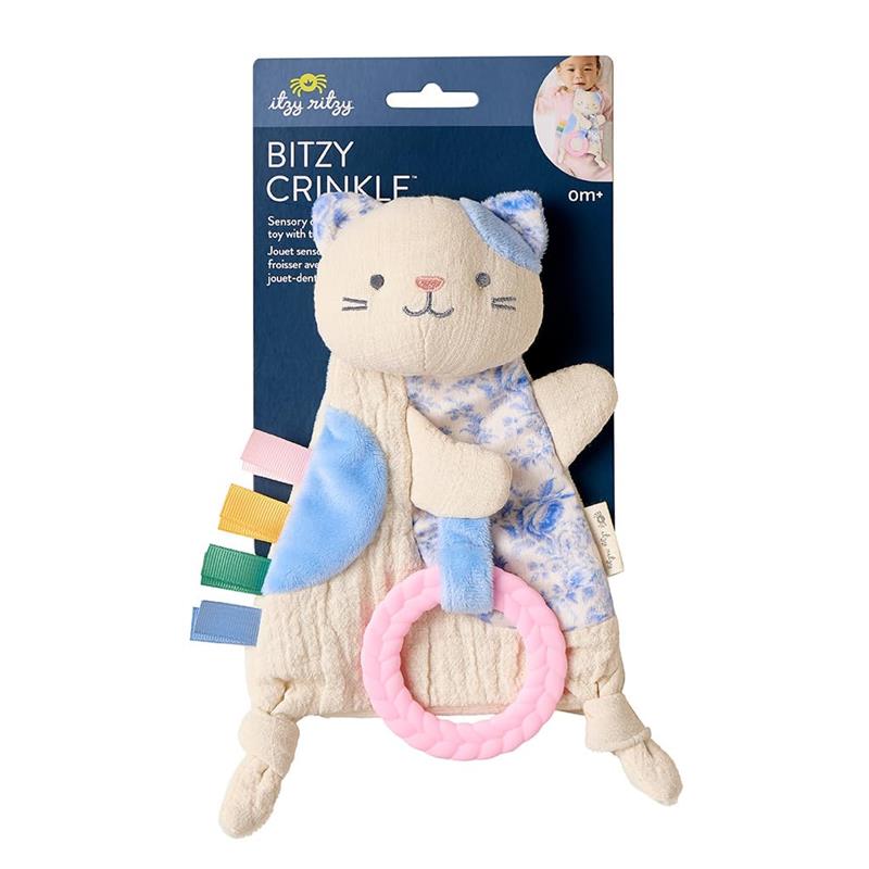 Itzy Ritzy - Bitzy Crinkle Sensory Toy Kitty with Crinkle Sound for Babies & Toddlers, Kitty Image 7