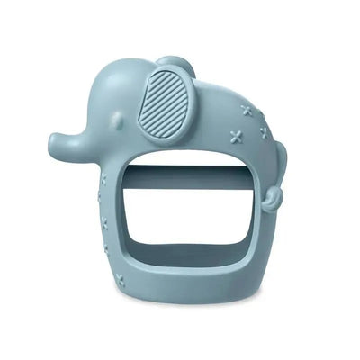 Itzy Ritzy - Bitzy Grip Silicone Developmental Teether with Easy-to-Hold Hand Grip, Elephant Image 1