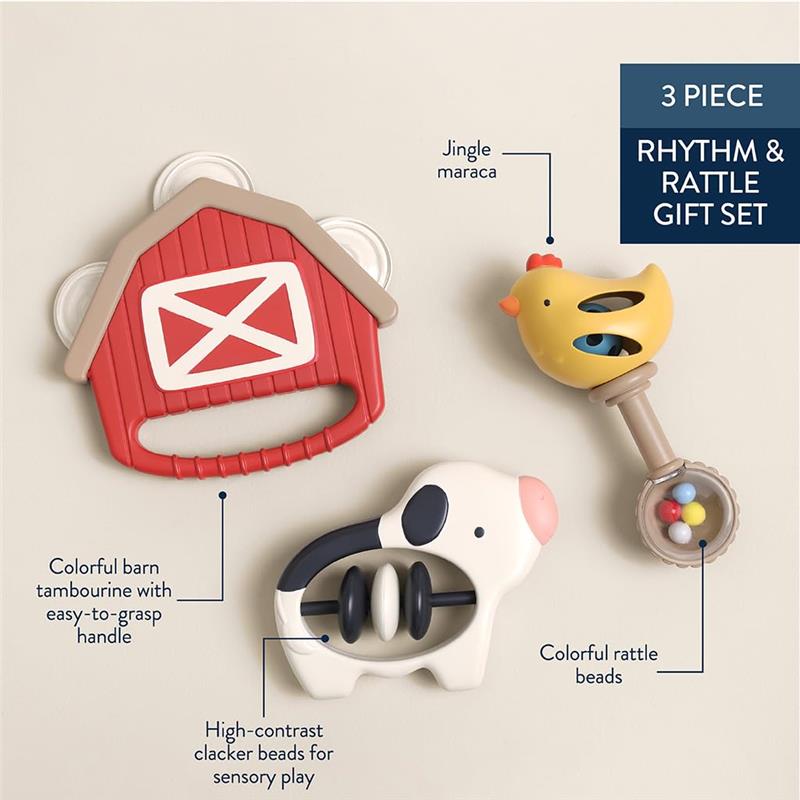Itzy Ritzy Bjamboree Rhythm & Rattle Gift Set Farm Image 5