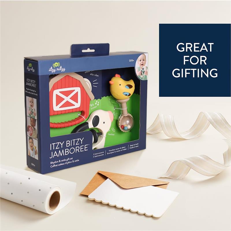 Itzy Ritzy Bjamboree Rhythm & Rattle Gift Set Farm Image 7